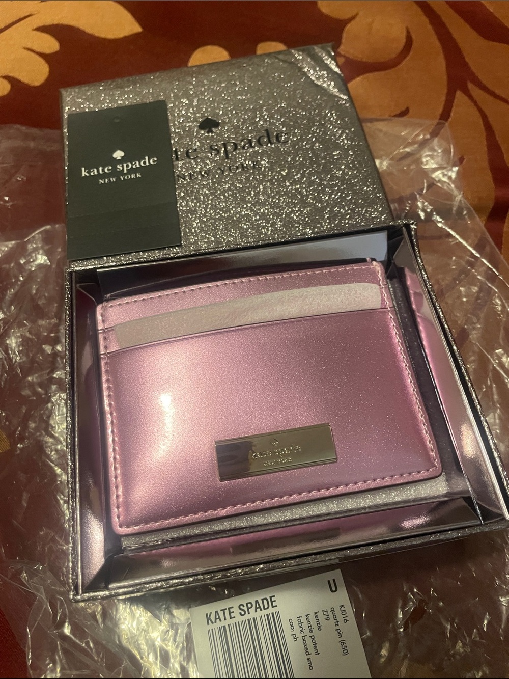 NEW 💎 Kate Spade Metallic Pink Cardholder Wallet